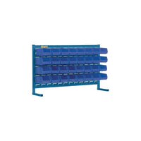 Kleton Louvered Rack & Bins Combinations - 32 Bins - 36" W x 8-1/4" D x 22" H - Blue-Depth: 8-1/4"