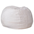 Flash Furniture Small Furry Kids Bean Bag Chair - White-Child Sized Bean Bag