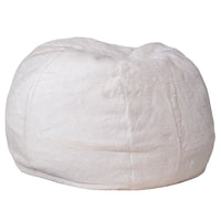 Flash Furniture Small Furry Kids Bean Bag Chair - White-Child Sized Bean Bag