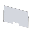 Mark Maker Rod Sneeze Guard - 47.5" W x 31.5"H panel 1/4" Clear Acrylic and 24" high aluminum rod set - with 4"x12" pass through-Optimal social distancing between two groups of people