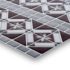 CTG Brands Diamond Graphic Tile Border Wall Decals, 9.8" x 12.4", Grey, 6 Pack-Perfect size: each backsplash tile measures 12"L x 4"H in dimensions (approx. covers 4 sq. ft. per carton)