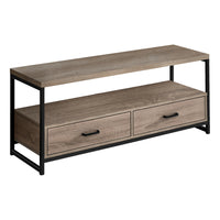 Monarch Specialties 2872 Tv Stand - 48"L/Dark Taupe/Black Metal-Up to 47" TV