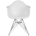 Flash Furniture Alonza Series Plastic Chairs with Chrome Base - White - 2 Pack-Set of 2 Accent Side Chairs