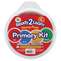 Centre Enterprises 6" Circular Washable Paint/ink Pad, Primary Kit-Colour: Assorted