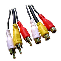 BlueDiamond Composite Audio / Video Cable M/F - 10ft, (6090)-Audio: 2x Male RCA to 2x Female RCA