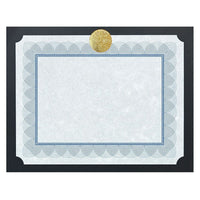 St. James Elite Medallion Presentation Cards/Certificate Holders, Black Linen with Gold Medallion, 25 Pack-Luxurious embossed gold medallion