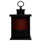 Truu Design LED Flame Lantern with Handle, 5.25" x 10", Black-With Ring