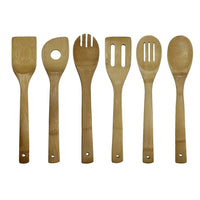 Oceanstar KT1286 6 Piece Bamboo Cooking Utensil Set-Easy to clean by washing with mild soap and water