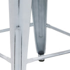 Flash Furniture Commercial Grade 24" High Backless Distressed Metal Indoor-Outdoor Counter Height Stool - White-Backless Design