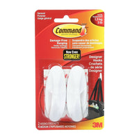 Command Medium Designer Hook-Holds strongly, removes cleanly, Easy to apply, Easy to remove, and Works on a variety of surfaces