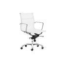 Plata Import Miya Office Chair, White Mesh (LS-1031-WHITE)-Metal frame with white mesh