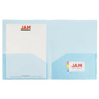 JAM Paper Plastic See Through Two Pocket Folder, Blue, 12 Pack (381blueg)-12 per pack