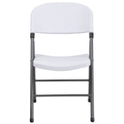 Flash Furniture HERCULES Series Granite Plastic Folding Chair with Charcoal Frame - White-Plastic Folding Chair