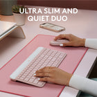 Logitech MK470 Slim Wireless Keyboard and Mouse Combo - Rose-Due to ongoing product enhancements, the battery door on the sleek keyboard you receive may be either glossy or matte
