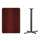 Flash Furniture 30'' x 42'' Rectangular Laminate Table Top, Mahogany with 22'' x 30'' Bar-Height Table Base (XUMA3042T2230B)-Top Size: 30"W x 42"L