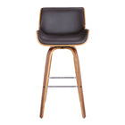 Armen Living Tyler 30" Mid-Century Swivel Bar-Height Bar Stool - Brown-Tyler Mid-Century Bar or Counter Height Wooden Barstool
