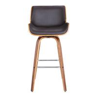 Armen Living Tyler 30" Mid-Century Swivel Bar-Height Bar Stool - Brown-Tyler Mid-Century Bar or Counter Height Wooden Barstool