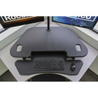 Rocelco 46" Adjustable Sit/Stand Corner Desk Riser with Dual Monitor Mount - Black -40” wide and 14.2 deep keyboard tray