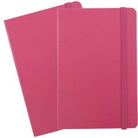 JAM Paper Hardcover Lined Notebook With Elastic Closure, Travel Size, 4 x 6 Journal, Pink Berry, 2/Pack (340528849g)-Pink Berry Harcover Notebook / Journal