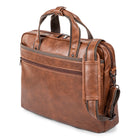 Bugatti 15.6" Synthetic Leather Briefcase with Canvas Trim, Cognac-15.6" Executive Briefcase