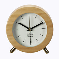 General Supply Goods + Co Tick and Tock Wood Alarm Clock-Wood Rim