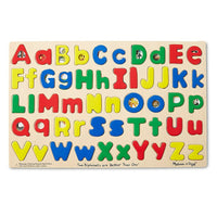 Melissa & Doug Upper & Lower Case Alphabet Puzzle, 53 Pack (LCI47)-52 letters for spelling, puzzling and stenciling fun