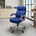 CorLiving LOF-478-O Leatherette Executive Office Chair - Cobalt Blue-Comfortable foam backrest