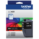 Brother Genuine LC401BK Standard Yield Black Ink Cartridge-200 page yield