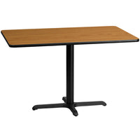 Flash Furniture 30'' x 48'' Rectangular Laminate Table Top, Natural, with 22'' x 30'' Table Height Base (XUNT3048T2230)-Hospitality Table