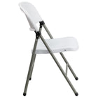Flash Furniture HERCULES Series 330 lb. Capacity White Plastic Folding Chair with Grey Frame-White Plastic Seat and Back
