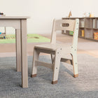 Flash Furniture Bright Beginnings Commercial Grade Wooden Classroom Chairs, 11.5" Seat Height with Foot Caps - Natural -Set of 2-Glossy Natural Wood Finish