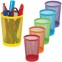 Merangue Mesh Coloured Cup - 12 Pack-Mesh pencil cup