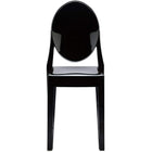 Nicer Furniture Louis XVI Ghost Side Chair - Black - 2 Pack-Classic Victoria Inspired Chair. All Weather Use.