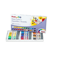 Pentel Arts Water Colours - Assorted - 24 Pack-Rich colours spread and blend easily to create dramatic to subtle hues