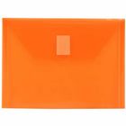 JAM Paper Plastic Envelopes with Hook & Loop Closure - Index Booklet - 5.5" x 7.5" - Orange - 12 Pack -Colour: Orange 