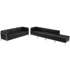 Flash Furniture  Hercules Imagination Series Black Leather Sofa and Lounge Chair Set, 5 Pieces (ZBIMAGSET16)-Reception Grouping - Set