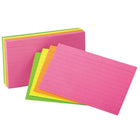 Oxford Glow Index Ruled Cards 4" x 6", Assorted (ESS99755)-4" x 6"