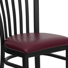 Flash Furniture HERCULES Series Black School House Back Metal Restaurant Chair - Burgundy Vinyl Seat-2.5" Thick Foam Padded Seat