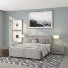 Flash Furniture Tribeca Queen Size Tufted Upholstered Platform Bed - Light Grey Fabric-Light Grey Fabric Upholstery