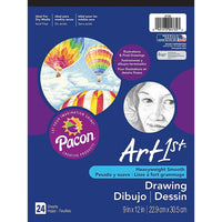 Pacon Art1st White Drawing Paper Pad, 12" x 9", 6 Pack (PAC4735)-Size: 9"(H) x 12"(W)