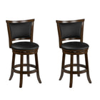 CorLiving Woodgrove 25" Seat Height Counter Barstool in Brown Stained Wood, 2 Pack-360 degree swivel barstool