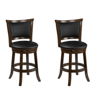 CorLiving Woodgrove 25" Seat Height Counter Barstool in Brown Stained Wood, 2 Pack-360 degree swivel barstool