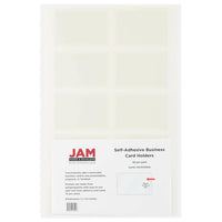 JAM Paper Self-Adhesive Business Card Holders - 2" x 3-1/2" - Clear - 30 Pack-English only packaging