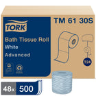 Tork Advanced 2-Ply Bath Tissue Roll - White - 48 Pack-Easy start tail seal to prevent waste