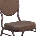 Flash Furniture HERCULES Series Teardrop Back Stacking Banquet Chair in Brown Patterned Fabric - Copper Vein Frame-Seamless Back Panel