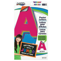Artskills Jumbo Neon Poster Letters-Repositionable Neon Letters and Numbers
