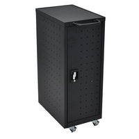 Luxor (LLTP12-B) 12 Laptop/Chromebook Compact Charging Cart, Black-Black steel