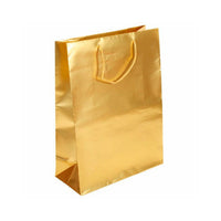 Jam Paper Foil Gift Bags with Rope Handles - X-Large - 12 1/2" x 17" x 5 1/2" - Gold Matte - 100 Pack-Color: Gold Matte 