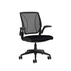 Humanscale Diffrient World Task Chair - Black-Uses the laws of physics and harnesses the user's body weight to automatically provide the right amount of recline for every individual, every time
