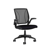 Humanscale Diffrient World Task Chair - Black-Uses the laws of physics and harnesses the user's body weight to automatically provide the right amount of recline for every individual, every time